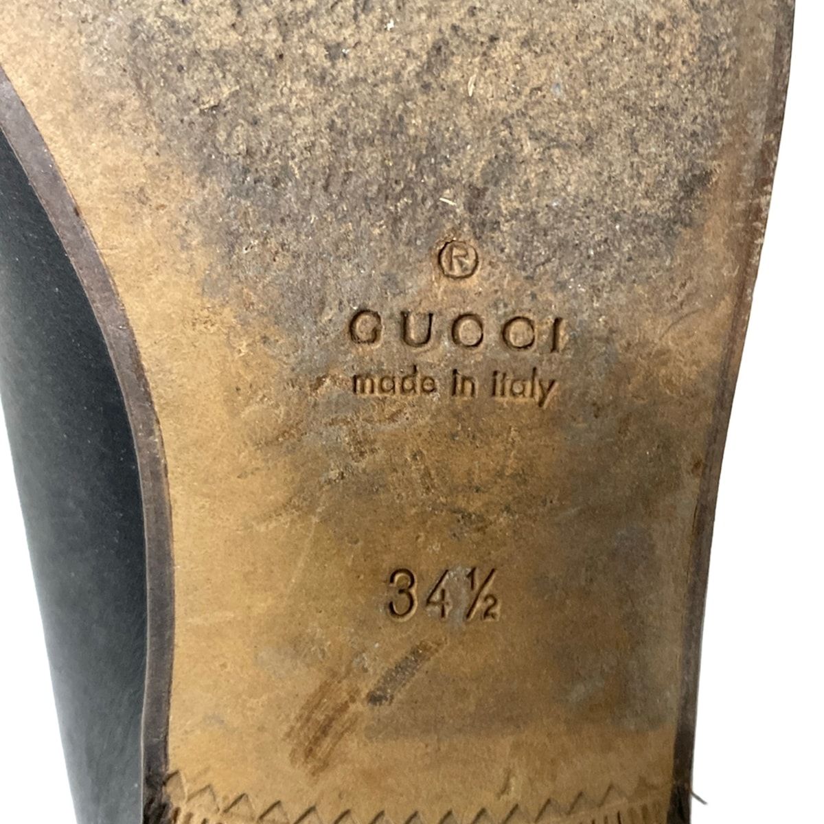 Gucci Loafers 34.5 Horsebit Sherry Black Green Red Leather — view 6
