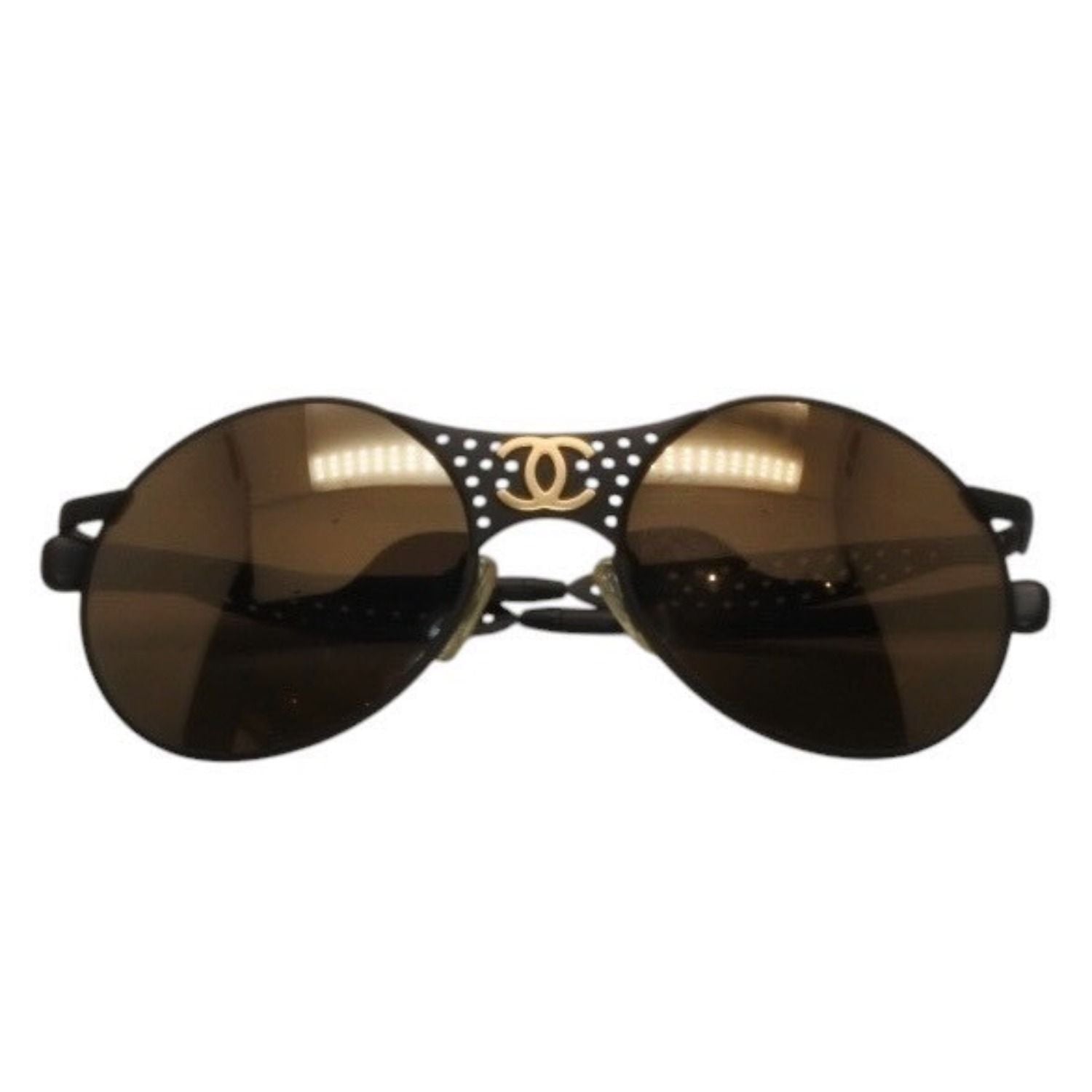 Chanel Sunglasses Eyewear CC Logo Metal Rubber Matte Black Gold — view 2
