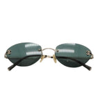 Chanel Rimless Sunglasses Eyewear CC Logo Silver