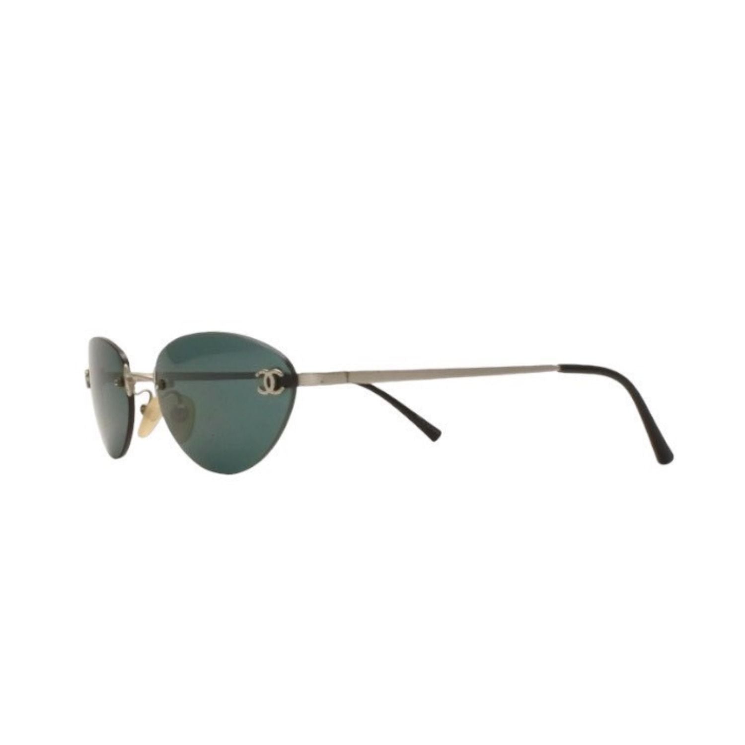 Chanel Rimless Sunglasses Eyewear CC Logo Silver — view 2