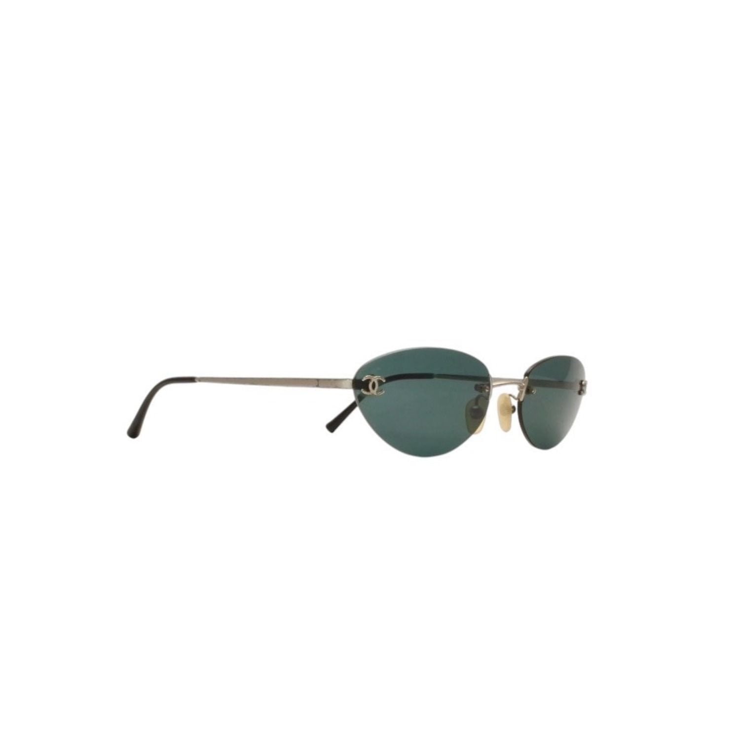Chanel Rimless Sunglasses Eyewear CC Logo Silver — view 3