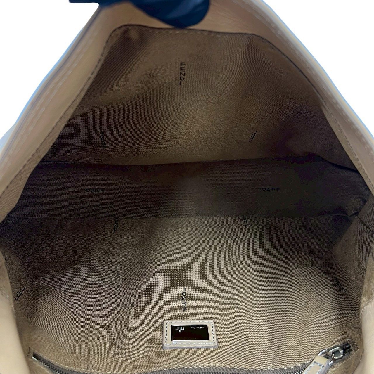 Fendi FF Logo Motif Leather 2-Way Chain Shoulder Bag Tote Beige — view 9