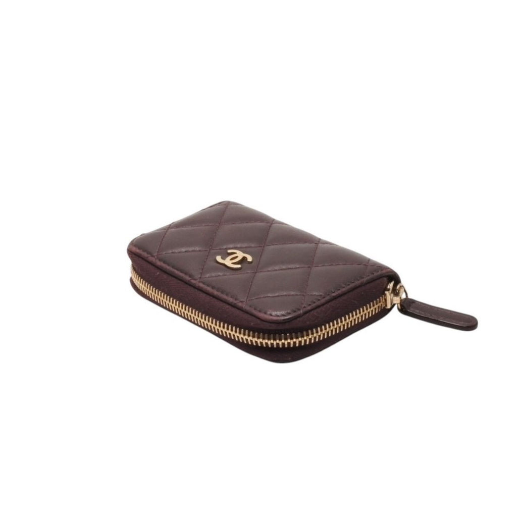Chanel Classic Zip Coin Purse CC Logo Lambskin Purple — view 5
