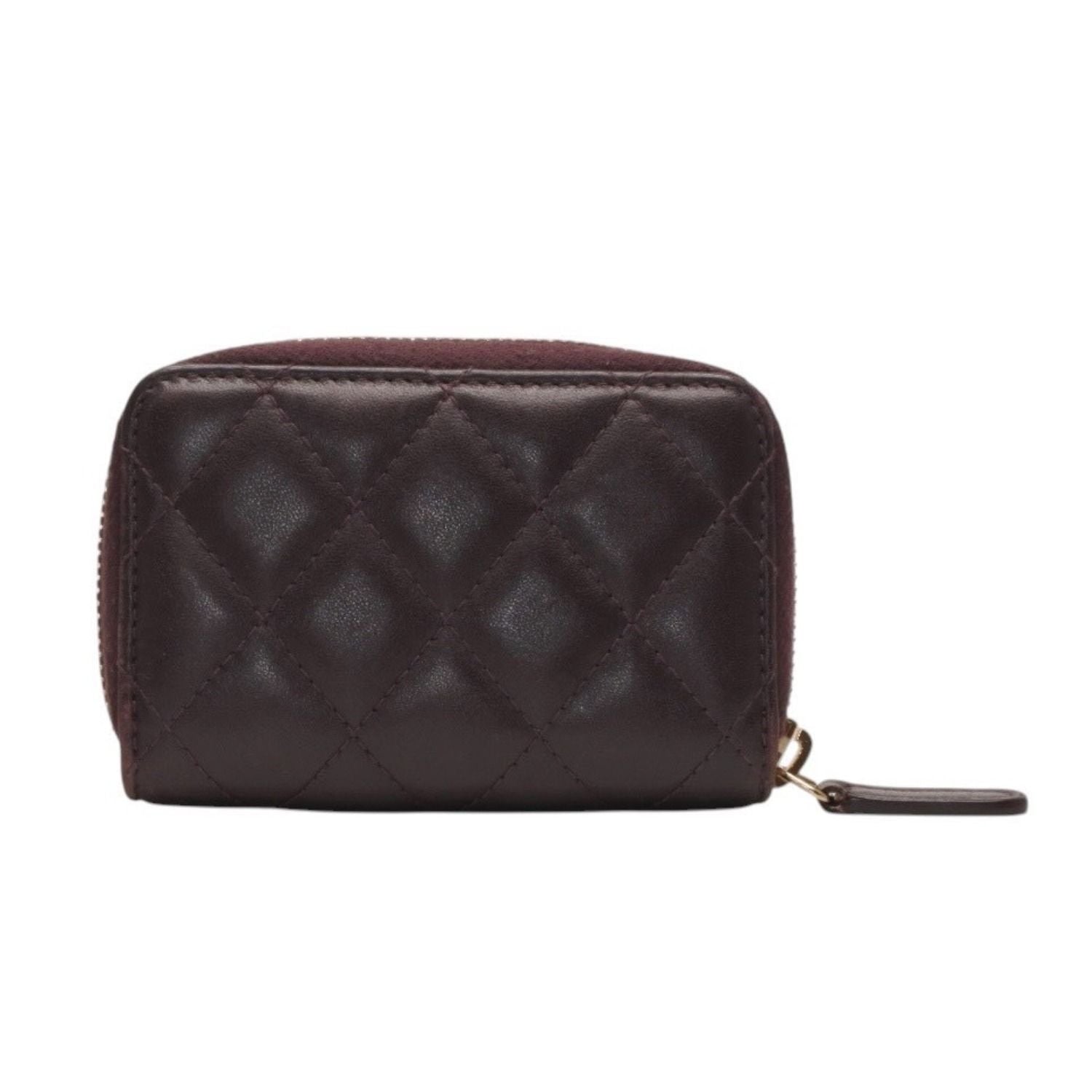 Chanel Classic Zip Coin Purse CC Logo Lambskin Purple — view 2