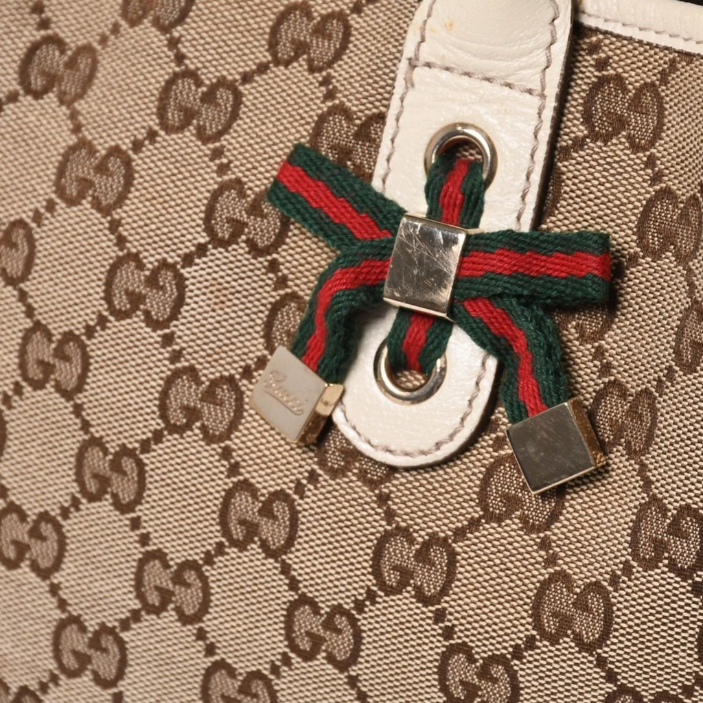 Gucci Handbag GG Canvas Sherry Line Leather Beige — view 4