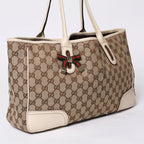 Gucci Handbag GG Canvas Sherry Line Leather Beige — view 3