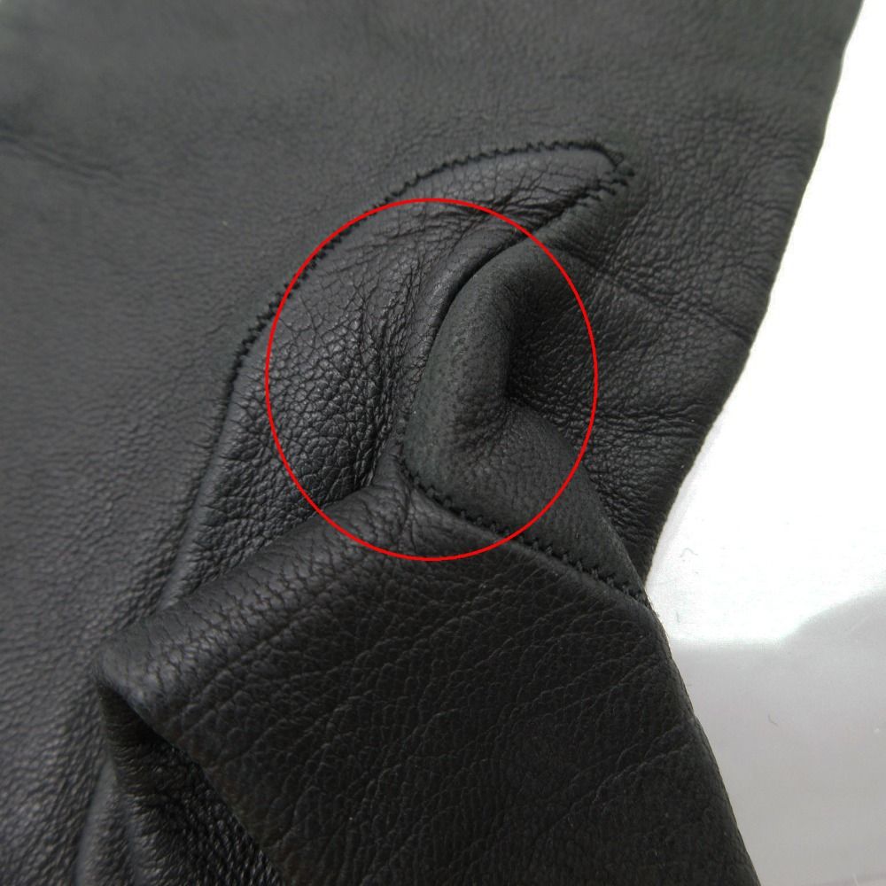 Hermes Gloves Leather Gold Chaine D'ancre 6 2 1 Black — view 9