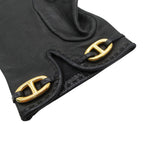 Hermes Gloves Leather Gold Chaine D'ancre 6 2 1 Black — view 6