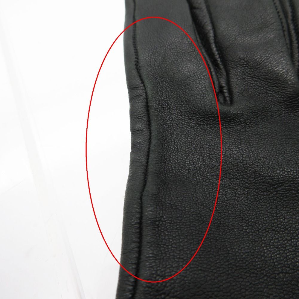 Hermes Gloves Leather Gold Chaine D'ancre 6 2 1 Black — view 8