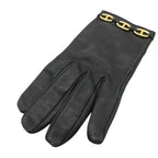 Hermes Gloves Leather Gold Chaine D'ancre 6 2 1 Black — view 4