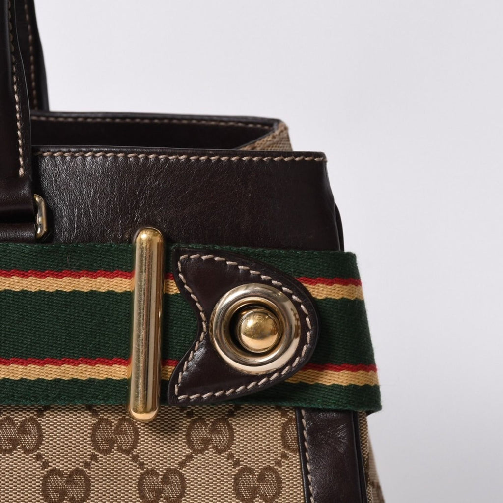 Gucci Handbag GG Canvas Sherry Line Leather Brown — view 5