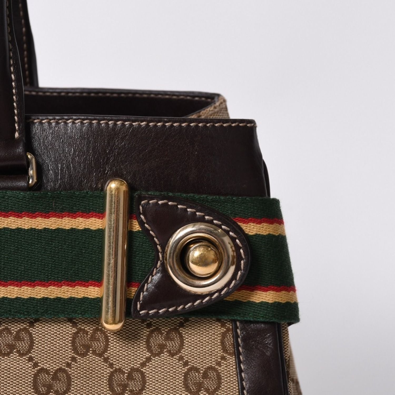 Gucci Handbag GG Canvas Sherry Line Leather Brown — view 5