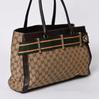 Gucci Handbag GG Canvas Sherry Line Leather Brown — view 3