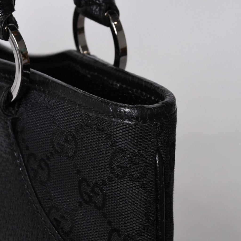 Gucci Handbag GG Canvas Leather Black Gold — view 4