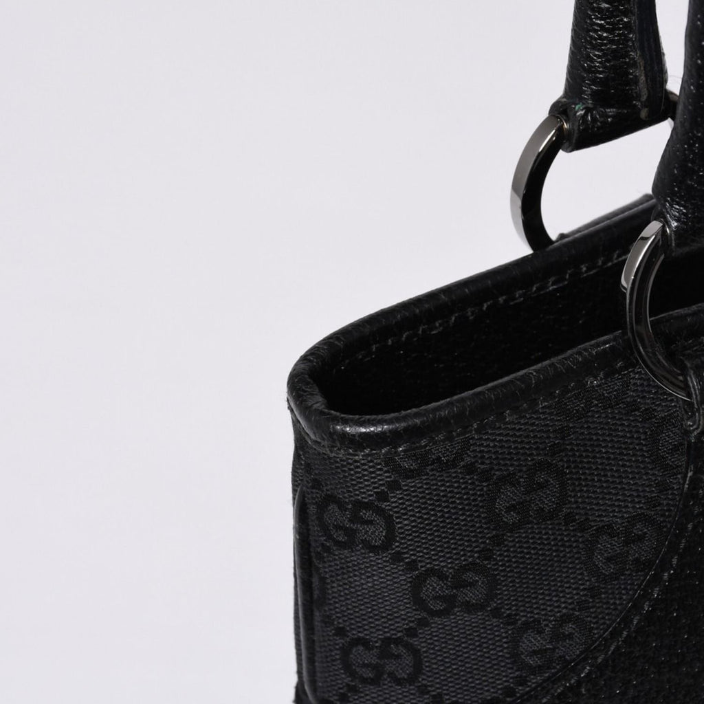 Gucci Handbag GG Canvas Leather Black Gold — view 5