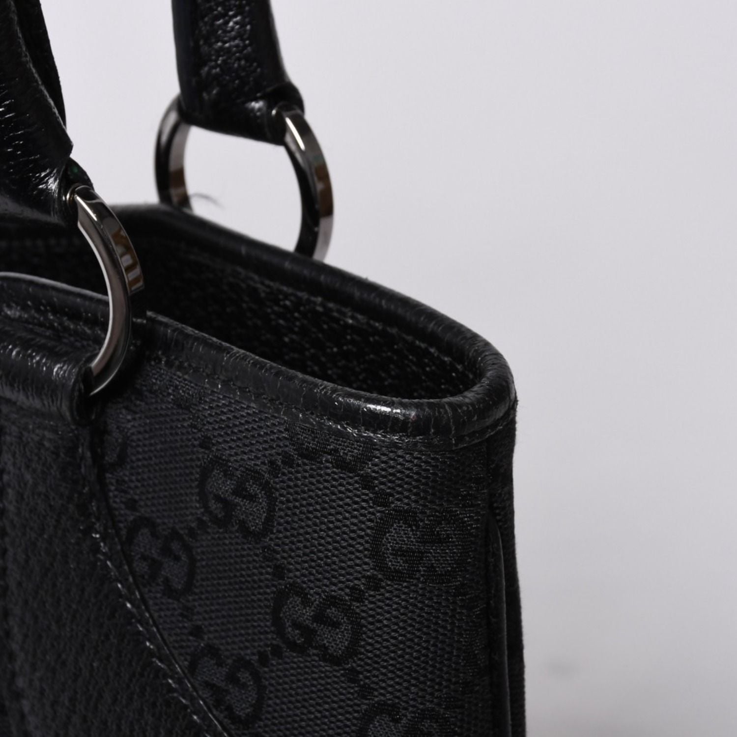 Gucci Handbag GG Canvas Leather Black Gold — view 6