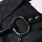 Gucci Horsebit Hobo Handbag GG Canvas Leather Black Silver — view 7
