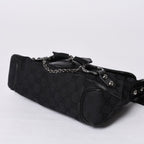 Gucci Horsebit Hobo Handbag GG Canvas Leather Black Silver — view 8