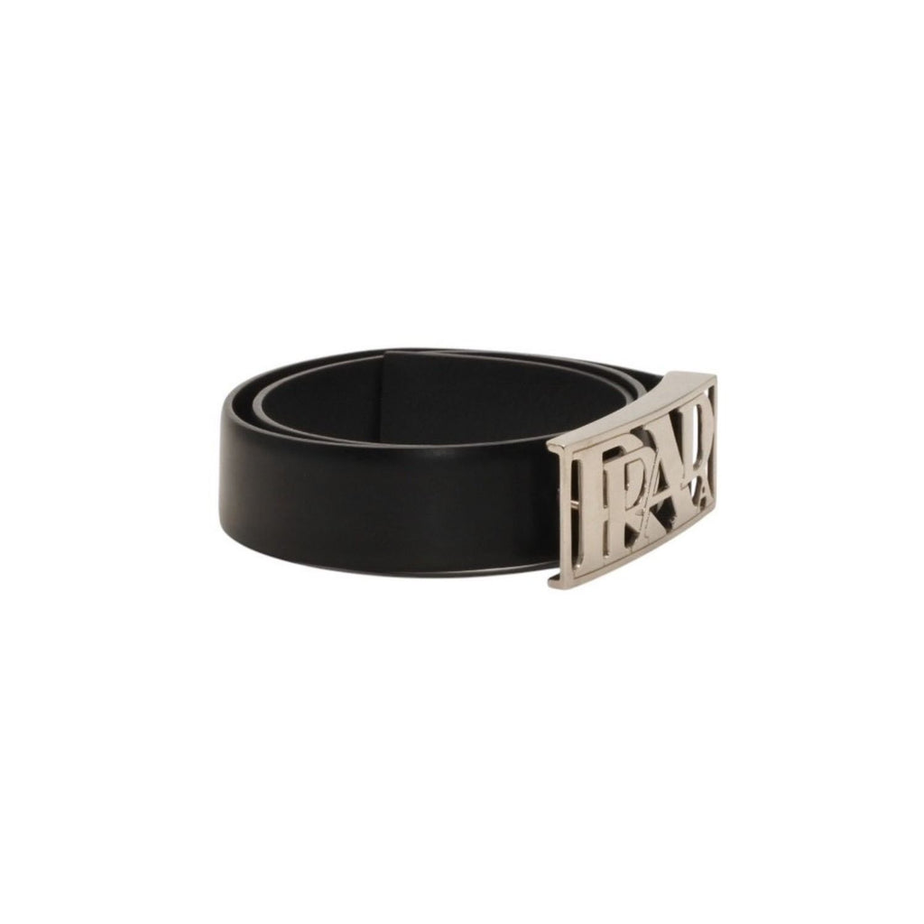 Prada Belt Metal Buckle 70/28 Leather Black Silver — view 5