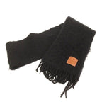 Loewe Scarf Fringe Mohair Wool Anagram Black — view 2