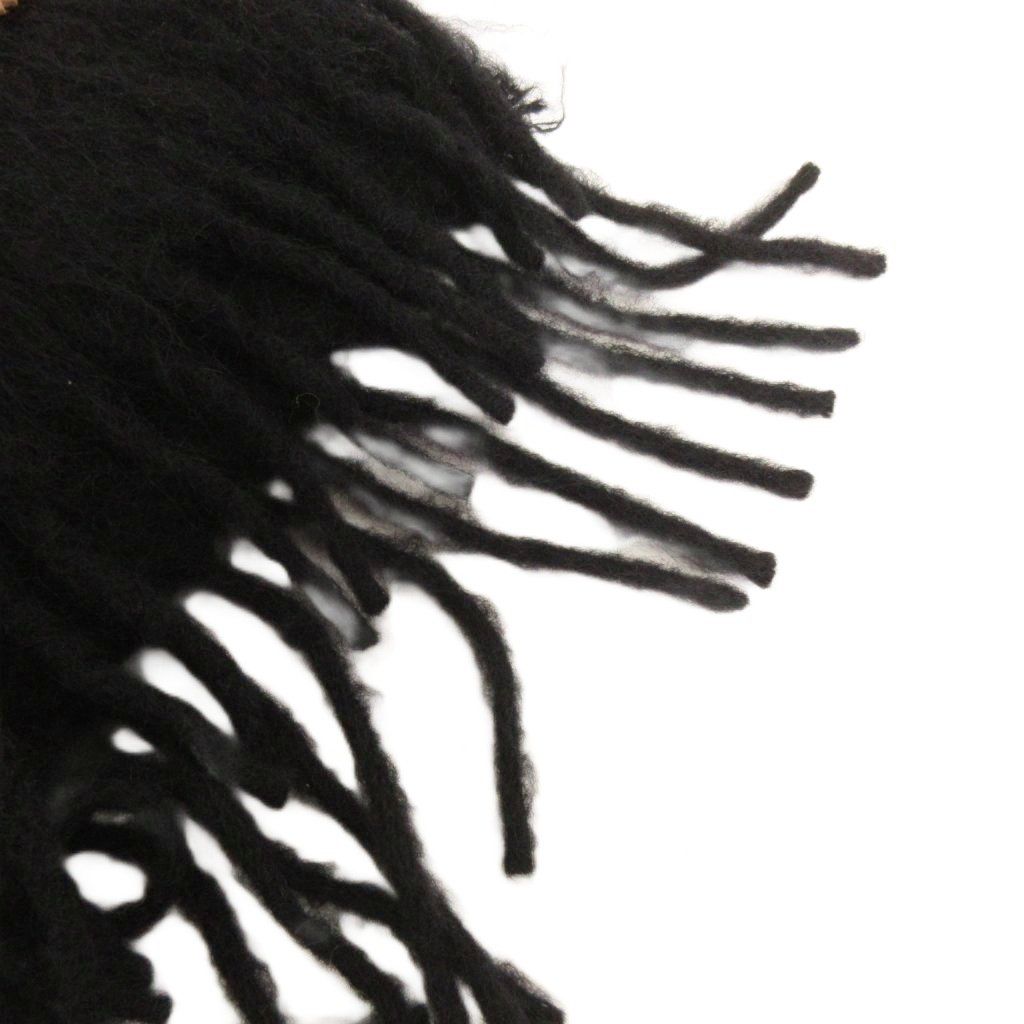 Loewe Scarf Fringe Mohair Wool Anagram Black — view 3
