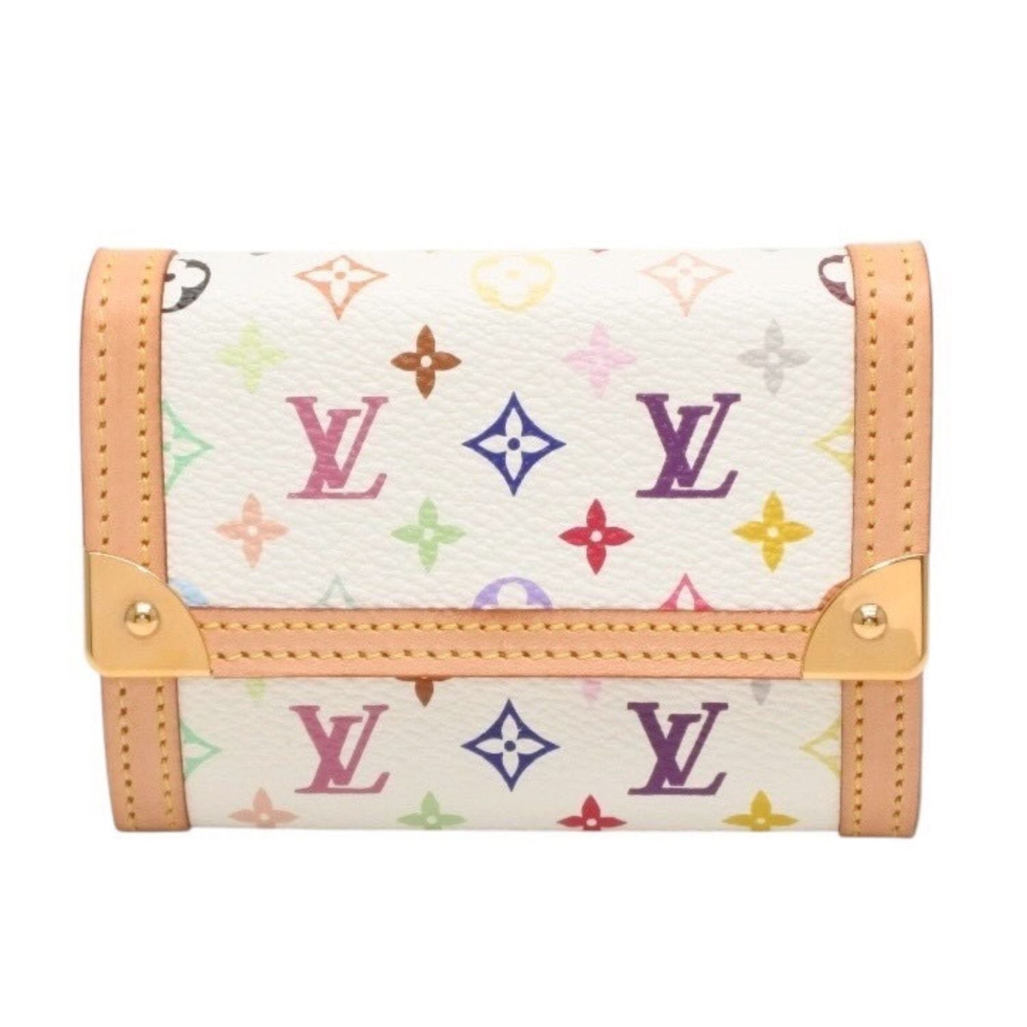 Louis Vuitton Porte Monnaie Plastic Coin Purse Monogram Multicolor White — view 2