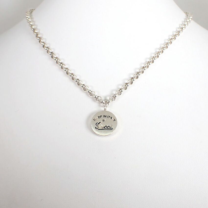 Gucci 925 Logo Circle Pendant Necklace — view 2