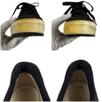 Chanel CC Logo Low Cut Sneakers Black Nylon Leather — view 9