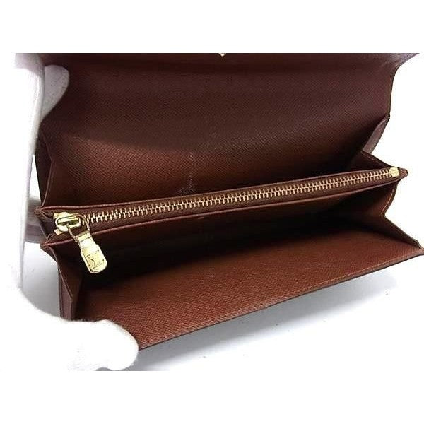 Louis Vuitton Wallet Pochette Porte-Monnaie Cles Brown Monogram Bifold Gold — view 4