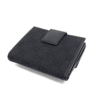 Gucci Bifold Wallet GG Canvas Black Hook Silver — view 2