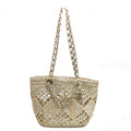 Chanel Small Shopping Tote Beige CC Logo Random Cereal Raffia