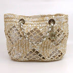 Chanel Small Shopping Tote Beige CC Logo Random Cereal Raffia — view 2