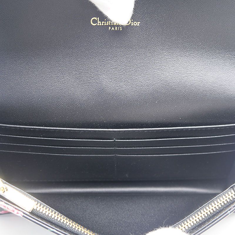 Dior Caro Wallet on Chain Floral Pattern Flower — view 7