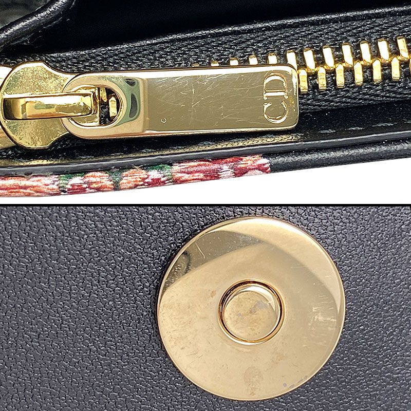 Dior Caro Wallet on Chain Floral Pattern Flower — view 9