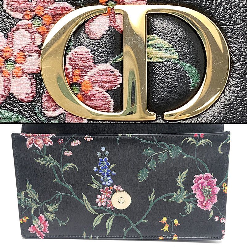 Dior Caro Wallet on Chain Floral Pattern Flower — view 8