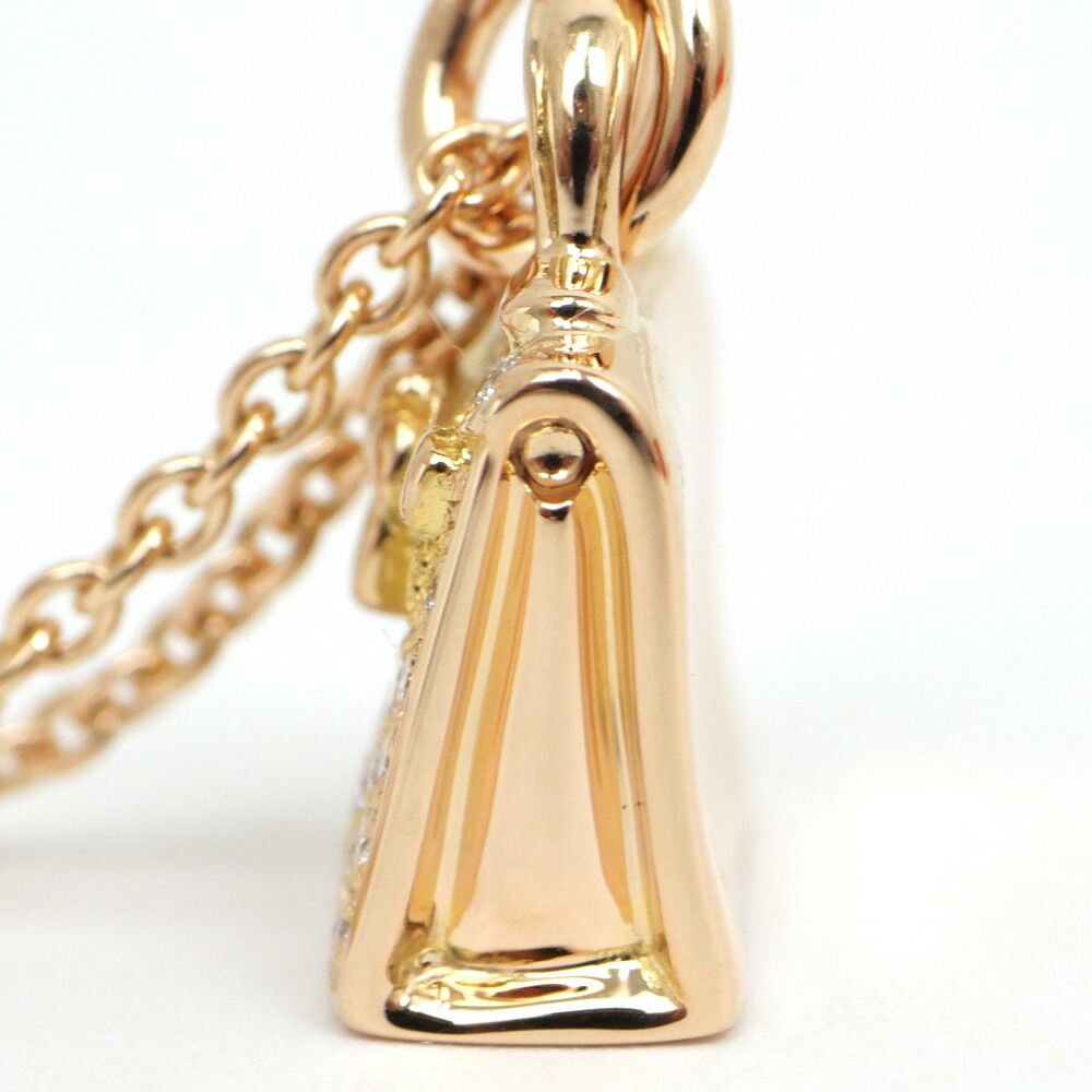 Hermes Kelly Amulet Necklace Diamond Pink Gold Pendant 18k — view 4