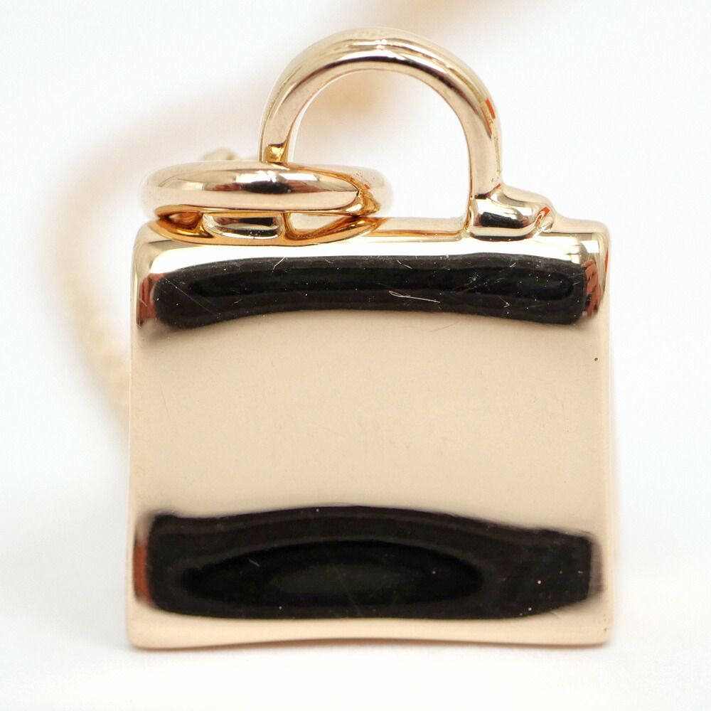 Hermes Kelly Amulet Necklace Diamond Pink Gold Pendant 18k — view 3
