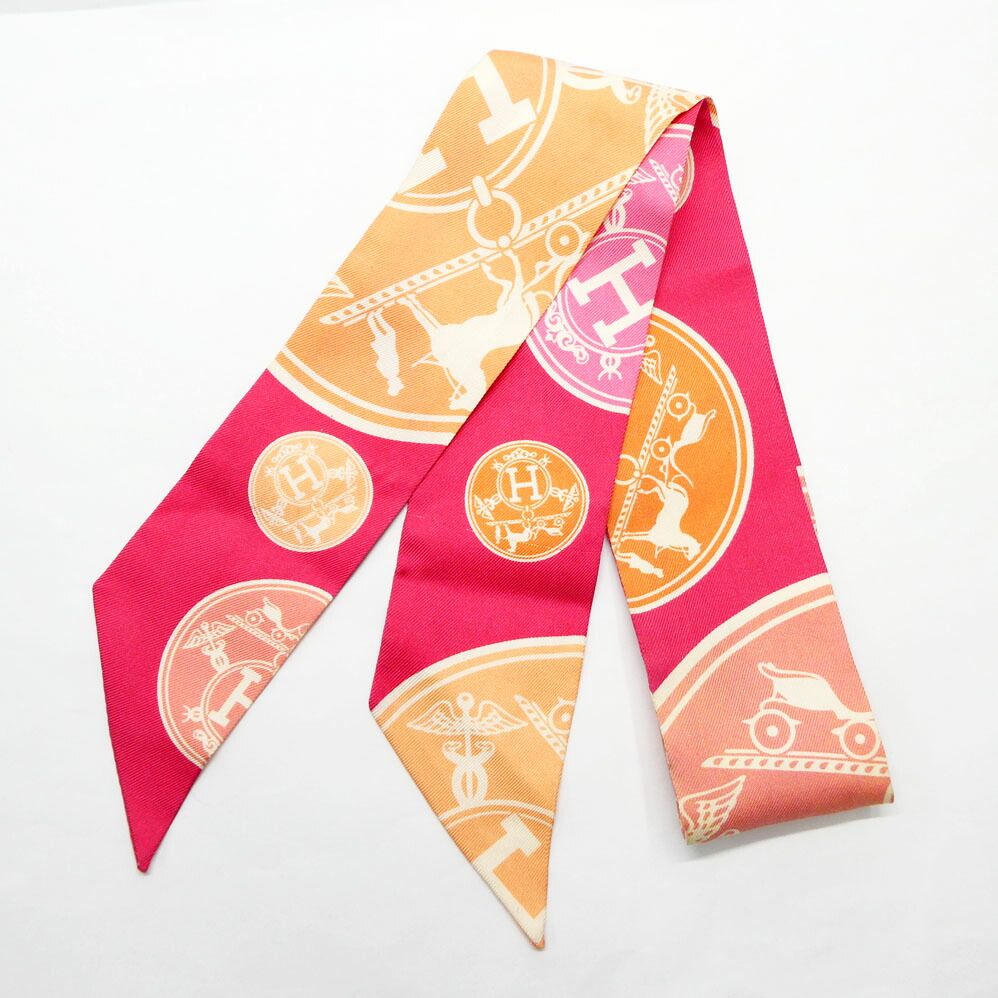 Hermes Twilly Ex Libris Confetti Ex les Confettis Pink Scarf — view 3