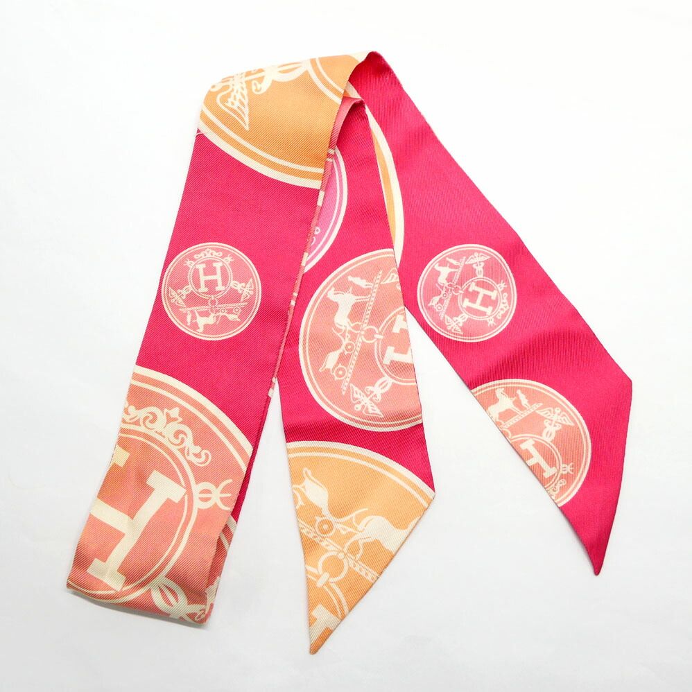 Hermes Twilly Ex Libris Confetti Ex les Confettis Pink Scarf — view 4