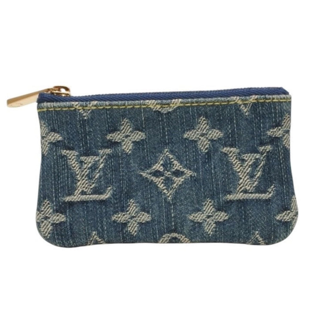 Louis Vuitton Monogram Denim Pochette Cles Coin Purse Blue — view 2