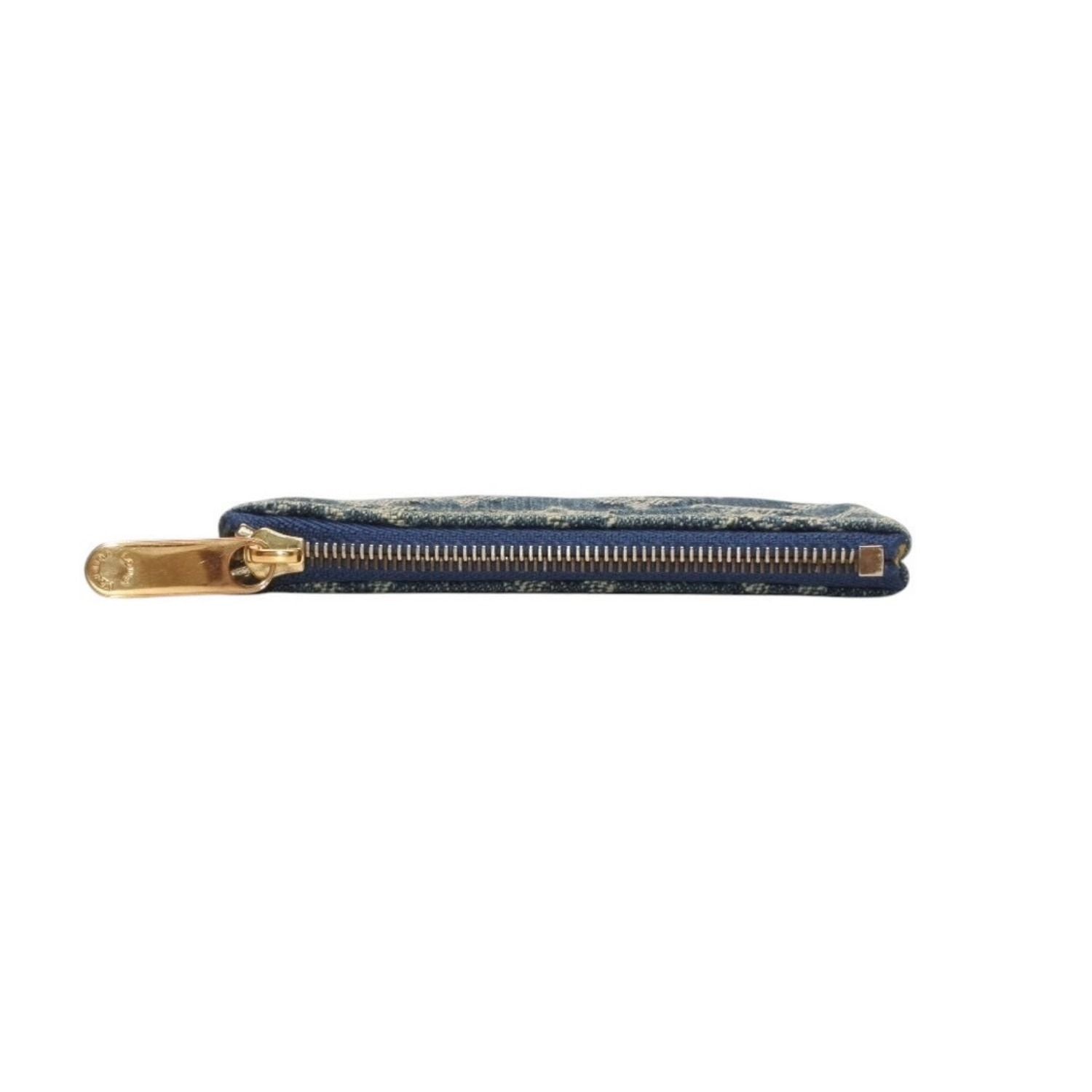 Louis Vuitton Monogram Denim Pochette Cles Coin Purse Blue — view 6