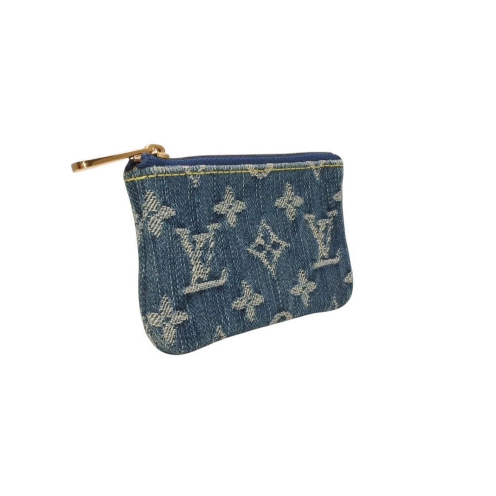 Louis Vuitton Monogram Denim Pochette Cles Coin Purse Blue — view 4