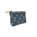 Louis Vuitton Monogram Denim Pochette Cles Coin Purse Blue — view 4