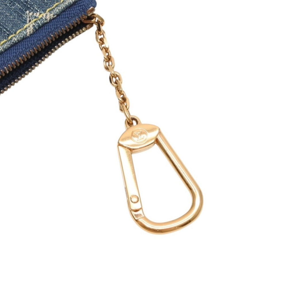 Louis Vuitton Monogram Denim Pochette Cles Coin Purse Blue — view 7