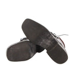 Gucci Short Boots Lace Up Logo Suede Leather Square Toe 37.5 Brown — view 6