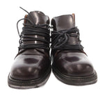 Gucci Short Boots Lace Up Logo Suede Leather Square Toe 37.5 Brown — view 4
