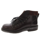 Gucci Short Boots Lace Up Logo Suede Leather Square Toe 37.5 Brown — view 2