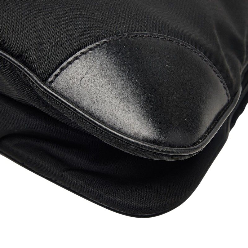 Prada Tessuto Crossbody Shoulder Bag Black Nylon Leather — view 4