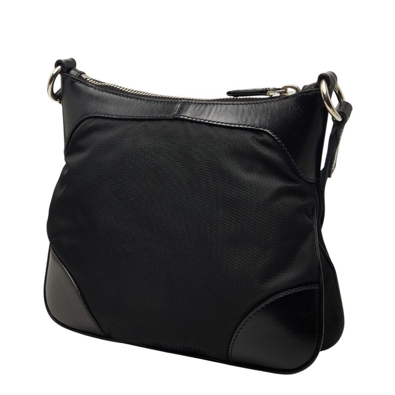 Prada Tessuto Crossbody Shoulder Bag Black Nylon Leather — view 2