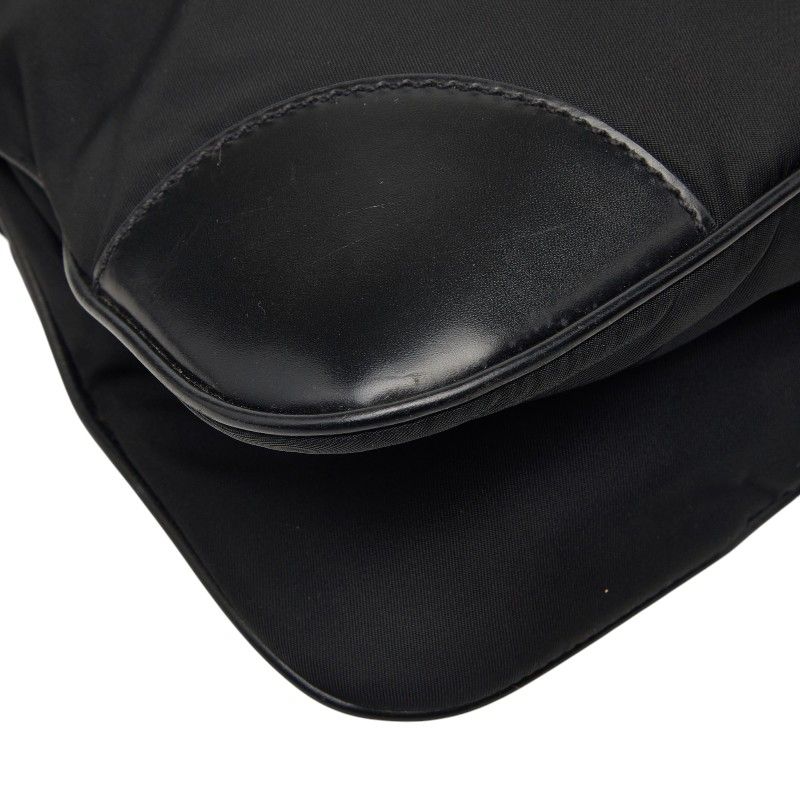 Prada Tessuto Crossbody Shoulder Bag Black Nylon Leather — view 5